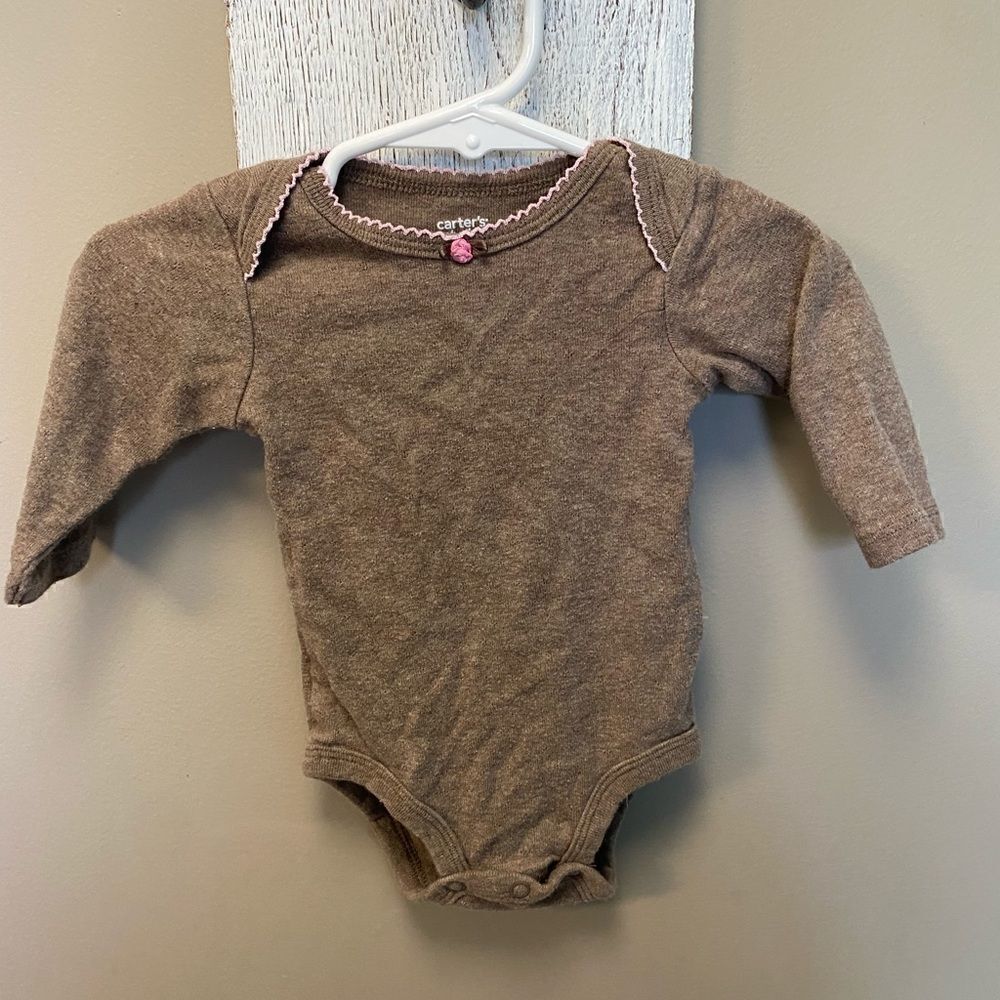 (5) Piece Bundle Carter’s Girls 3 Month Long Sleeve Onesies